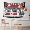 PLOWS Tapestries Warning This Property Is Protected By A Highly Trained Chicken2 Tapestry Man Cabe Decor Man Cave Bar(100X150CM) view 1