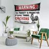 PLOWS Tapestries Warning This Property Is Protected By A Highly Trained Chicken2 Tapestry Man Cabe Decor Man Cave Bar(100X150CM) view 2