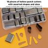 Grcfumo 18Pcs Leather Cutter Punch, High Carbon Steel Leather Hole Punch Set, Assorted Shape Hollow Punch Cutter for Fabric Clay DIY Belt view 4