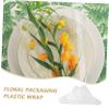 OUNONA 100pcs Clear Plastic Wrapping Paper for Flowers 45cm Transparent Waterproof Bouquet Packaging Material for Florists Weddings and DIY Floral Arrangements view 3