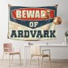 PLOWS Man Cave Accessories And Decor Beware Of Aardvark Tapestry Wall Tapestry College Funny Sogns(100X150CM) view 1
