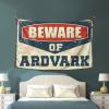 PLOWS Man Cave Accessories And Decor Beware Of Aardvark Tapestry Wall Tapestry College Funny Sogns(100X150CM) view 3