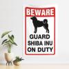 PLOWS Things For Boys Room Beware! Guard Shiba Inu On Duty Tapestry Men Decor Weird Decor(75X100CM) view 1