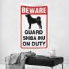 PLOWS Things For Boys Room Beware! Guard Shiba Inu On Duty Tapestry Men Decor Weird Decor(75X100CM) view 2