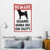 PLOWS Things For Boys Room Beware! Guard Shiba Inu On Duty Tapestry Men Decor Weird Decor(75X100CM) view 3