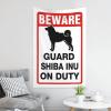 PLOWS Things For Boys Room Beware! Guard Shiba Inu On Duty Tapestry Men Decor Weird Decor(75X100CM) view 4
