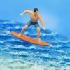 JunZheHub 1/64 Scale Miniature Surfing Figure Micro Landscape Decor Desk Decoration DIY Projects Miniature Figurine Beach Surfer, Style A view 2