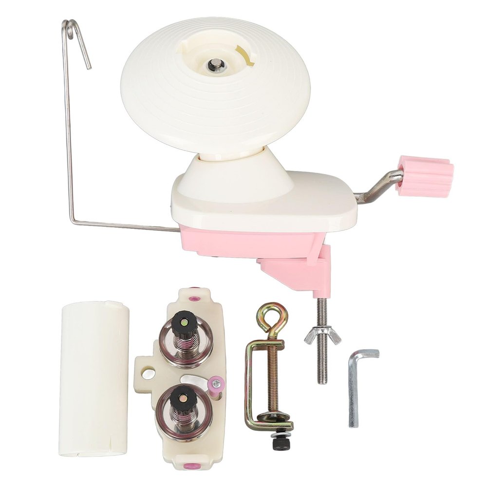 Manual Yarn Winder | Dual Head Thread Guide for 8 Strands / 150g Capacity | Hand Crank Yarn Ball Winder for Knitting/Crocheting