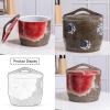 YLFFFZZZ Chinese Ceramic Rice Bucket, Ceramic Rice Cylinder with Lid, Cereal Ceramic Rice jar, Ceramic Rice Container, with Tassel Design, for Beans view 3