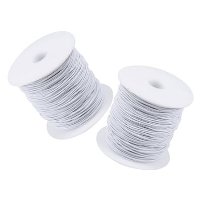 DIYEAH 2 Rolls Elastic String for DIY Jewelry: 1mmx100m Stretchy Bracelet Cord - Latex Nylon Beading Thread for Necklaces Crafting Beadwork