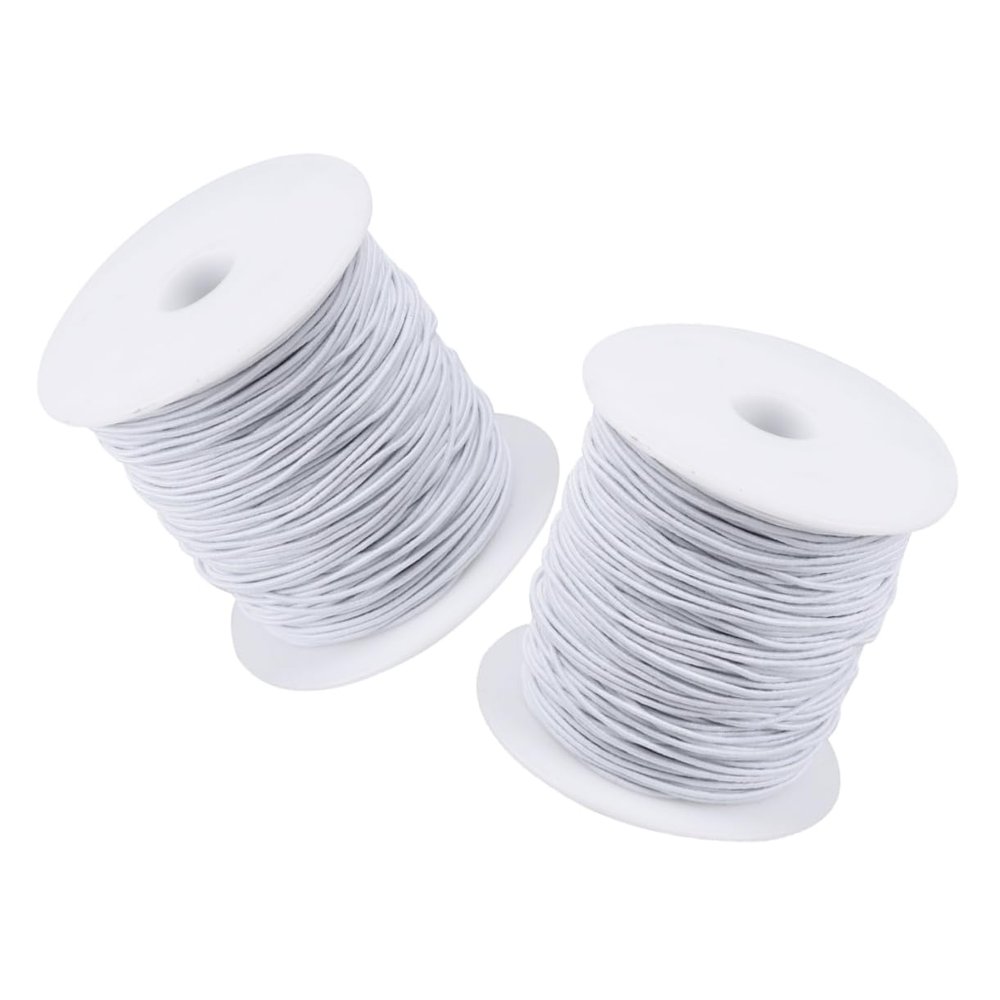 DIYEAH 2 Rolls Elastic String for DIY Jewelry: 1mmx100m Stretchy Bracelet Cord - Latex Nylon Beading Thread for Necklaces Crafting Beadwork