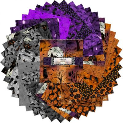 Wilmington - Frightful Night - 518 675 518 Frightful Night 10" Squares, 42 Pieces - Cotton Quilting Fabric
