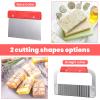 42oz Loaf Soap Making Supplies Kit, Included Adjustable Wooden Cutting Box + Rectangular Loaf with Wooden Box Stainless Steel Wavy+Straight Cutter Silicone for DIY Soap Making view 3