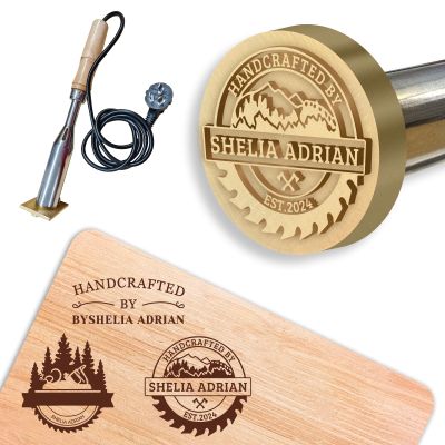 Custom Wood Branding Iron Personalized Logo Stamp Tool Kit, Wood Burning & Metal Stamps for Woodworking, Leather, Handcrafted Design Weddings & Personalized Gift