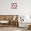 'Collaged Quilt Patterns Red & Blue'| Framed Giclee Art view 2