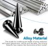 50sets Spikes and Studs Kit,10x25mm Black Cone Clothing Spike Stud Rivet with Tool for Clothes Crafts view 3