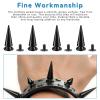 50sets Spikes and Studs Kit,10x25mm Black Cone Clothing Spike Stud Rivet with Tool for Clothes Crafts view 4