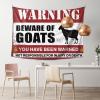 PLOWS Outdoor Bar Decor Beware Of Goats Tapestry Outdoor Bar Decor Bedroom Decorations(100X150CM) view 1