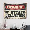 PLOWS Boys Bedroom Accessories Beware Of Attack Jellyfish Tapestry Men Decor Funny Room Decor(100X150CM) view 2