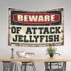 PLOWS Boys Bedroom Accessories Beware Of Attack Jellyfish Tapestry Men Decor Funny Room Decor(100X150CM) view 3