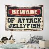PLOWS Boys Bedroom Accessories Beware Of Attack Jellyfish Tapestry Men Decor Funny Room Decor(100X150CM) view 4
