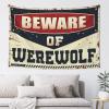 PLOWS Outdoor Bar Decor Beware Of Werewolf Tapestry Outdoor Bar Decor Bedroom Decorations(75X100CM) view 1