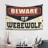 PLOWS Outdoor Bar Decor Beware Of Werewolf Tapestry Outdoor Bar Decor Bedroom Decorations(75X100CM) view 2