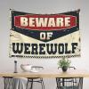 PLOWS Outdoor Bar Decor Beware Of Werewolf Tapestry Outdoor Bar Decor Bedroom Decorations(75X100CM) view 3