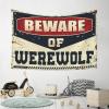 PLOWS Outdoor Bar Decor Beware Of Werewolf Tapestry Outdoor Bar Decor Bedroom Decorations(75X100CM) view 4