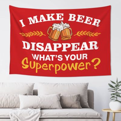 PLOWS Stuff for Boys Room I Make Beer Disappear Tapestry Funny Decor for Bar Small Wall Tapestry(75X100CM)