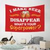 PLOWS Stuff for Boys Room I Make Beer Disappear Tapestry Funny Decor for Bar Small Wall Tapestry(75X100CM) view 3