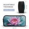 DWVTFSM Peach Water Lily Flower Pencil Case Pen Bag Large Capacity Cute Pencil Pouch Makeup Cosmetic Bag for Women Men view 2