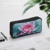 DWVTFSM Peach Water Lily Flower Pencil Case Pen Bag Large Capacity Cute Pencil Pouch Makeup Cosmetic Bag for Women Men view 3