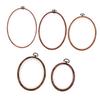 LOLIPPYY 5pcs Vintage ABS Wood-Like Embroidery Hoops for DIY Cross-Stitch Craft Projects and Sewing view 1