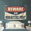 PLOWS Tapestry For Wall Beware Of Miniature Pony Tapestry Gaming Room Man Cave Rules(75X100CM) view 3