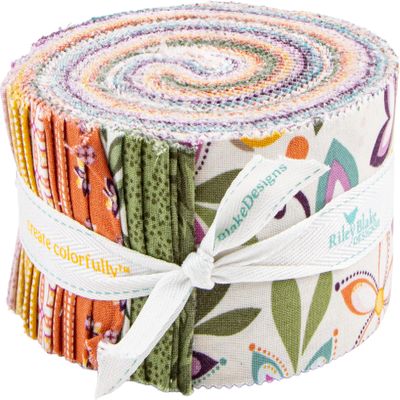 Judi Madsen Juju's Petals Rolie Polie 40 2.5-inch Strips Jelly Roll Riley Blake Designs RP-16610-40