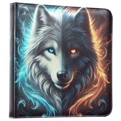 Wolf Face Black White Scrapbook Photo Album Self Pages for 4x6 5x7 6x8 Pictures 40 Pages Photo Book DIY Memory Book 3 Ring Binders for Anniversary Family Wedding Travel