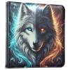 Wolf Face Black White Scrapbook Photo Album Self Pages for 4x6 5x7 6x8 Pictures 40 Pages Photo Book DIY Memory Book 3 Ring Binders for Anniversary Family Wedding Travel view 1