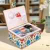 QANYEGN Sewing Basket, Sewing Tool Needle Thread Basket, Sewing Kit Fabric Storage Box for Needles, Thread, Tape Measure, Thimbles (Green Needle Thread) view 4