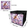 ARTopet DIY Diamond Art Painting Collapsible Storage Box Bins Handles Non-woven Folding Baskets Organizer Household for Organizing Clothing Sheets Books 11x11x11in-Purple Dress Woman view 2