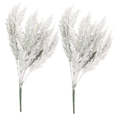 Happyyami 2pcs DIY Christmas Wreath Accessories Realistic Faux Pine Needles Snowy Tips for Holiday Decor