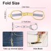 1 Pack Folding Scissors Stainless Steel with Keychain,Safety Foldable Pocket Badge Small Travel Scissors,Portable Telescopic Cutter for Home,Office,Craft,Sewing,Nurse Essentials(Gold view 3