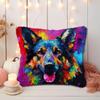 Amcdjkery DIY Latch Hook Kits Pillow Pelican Fiery Sunset Crochet Yarn Pre-Printed Cushion Needlework Pillowcase Hook and Latch Kit Cushion Home Sofa Decoration 17x17inch/43x43cm view 4