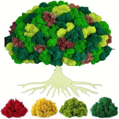 ZYZFLDFHzyz 500g Forever Moss, Forever Moss Bulk, Colorful Moss for Craft Wall Decor Garden Glass Containers DIY Art Flower(Yellow)