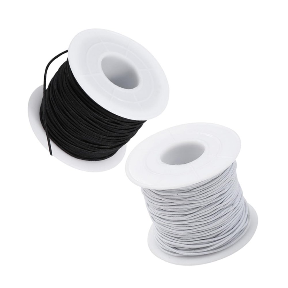 Gadpiparty 2 Rolls Elastic String for Jewelry Making of Bracelet Necklace String Supplies Durable Flexible DIY Beaded Cord for Craft Projects