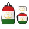 DUWAA Flag of Tajikistan print 3PCS Backpack for Men Women Aesthetic 17 Inches Bookbag with Lunch Box Pencil Bag view 2