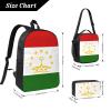 DUWAA Flag of Tajikistan print 3PCS Backpack for Men Women Aesthetic 17 Inches Bookbag with Lunch Box Pencil Bag view 4