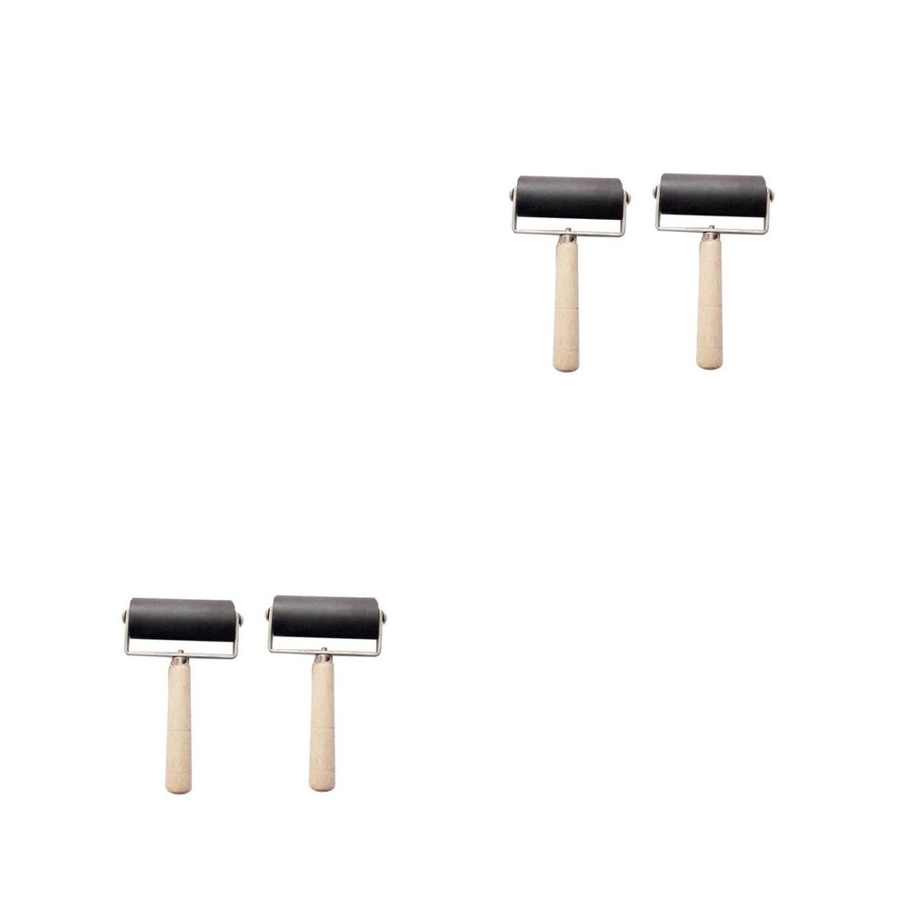 HOMSFOU 3sets 2pcs Rubber Roller for Crafting and Printmaking Easy Ink Spreading Tool for Scrapbooking and Stamping Projects Black 2pcs*3