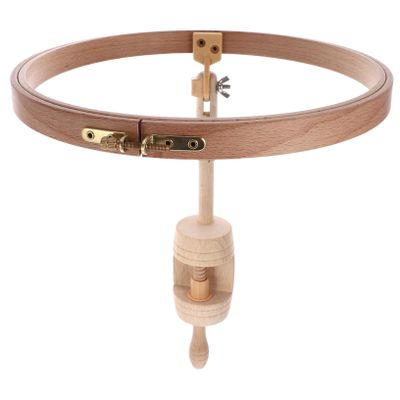 DOITOOL Adjustable Beech Wood Desktop Embroidery Frame Stand for Cross Stitch DIY Projects and Sewing for Craft Enthusiasts and Beginners