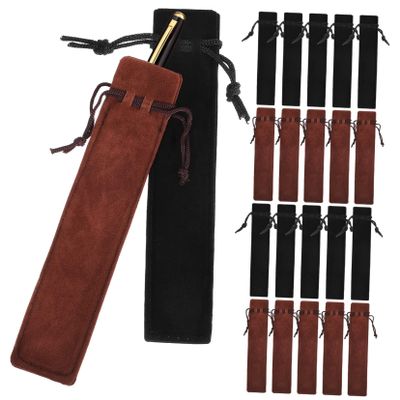 DOITOOL 50Pcs Pen Sleeves Drawstring Pouches Soft Protective Storage Bags for Fountain Pens Ballpoint Pens and Pencils Each